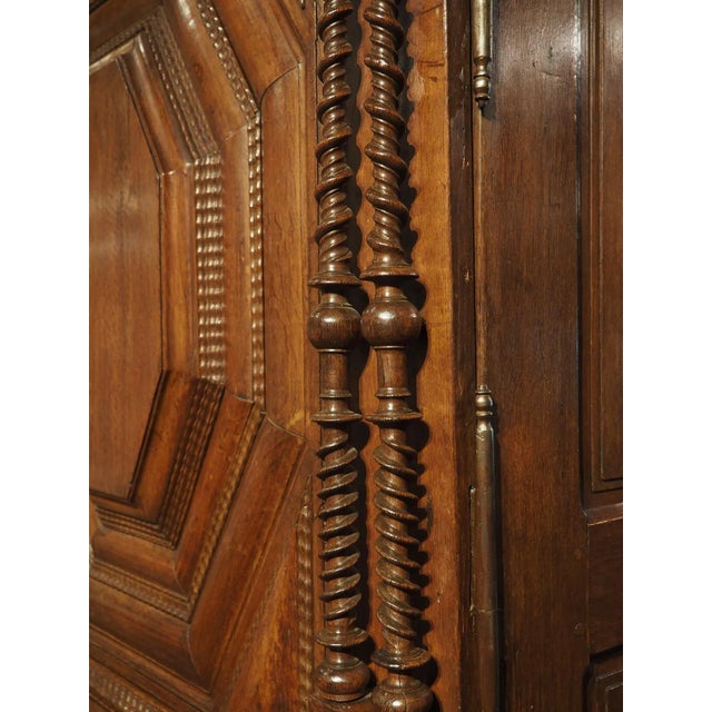 17th Century Rare 17th Century Oak and Brass 4-Door Buffet From Saint-Malo, France, C. 1690 For Sale - Image 5 of 13