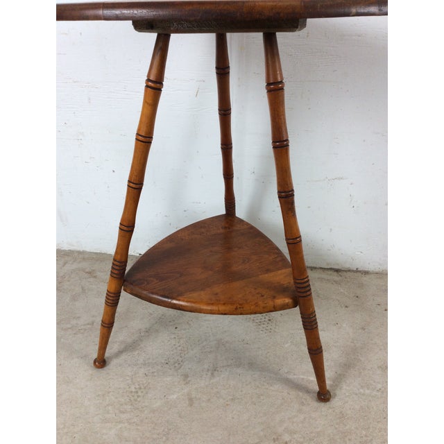 Mid Century Accent Table With Turned Wood Bamboo Style Legs For Sale - Image 11 of 18