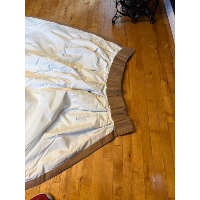 Set of 6 Custom Interlined Taupe Drapery Panels With Black Trim – 90” For Sale - Image 14 of 18