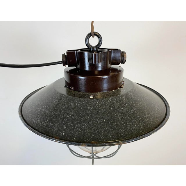 Mid-Century Modern Small Industrial Factory Ceiling Lamp, 1960s For Sale - Image 3 of 10