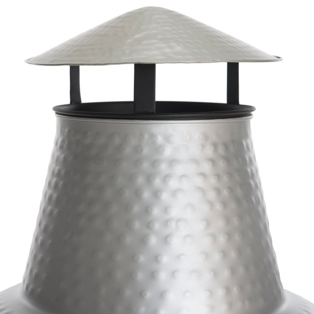 2020s Chiminea in Silver & Black For Sale - Image 5 of 6