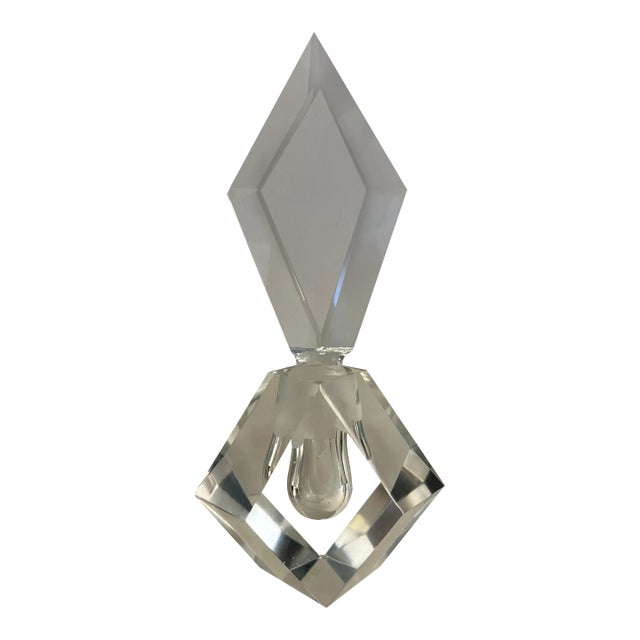 1970s Vintage Crystal Perfume Bottle For Sale