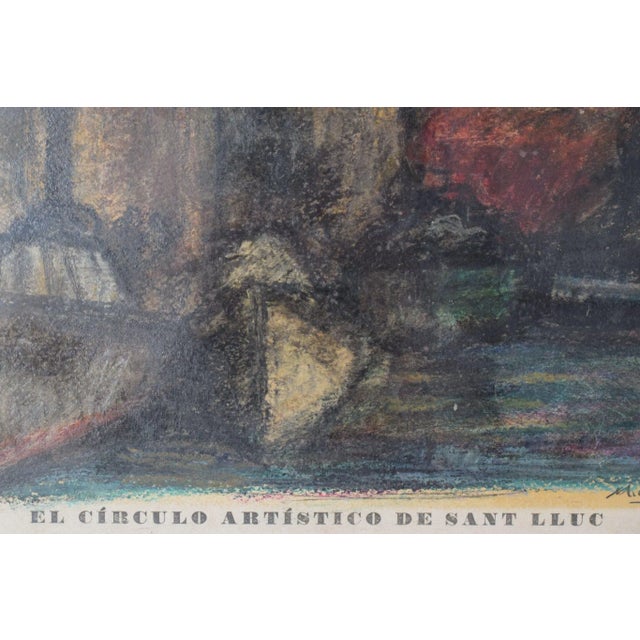 M. Estvade, El Círculo Artístico de Sant Lluc, Expressive Harbor Scene, 1958, Lithograph on Paper, Framed For Sale - Image 6 of 9