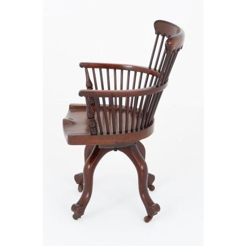 Victorian Desk Chair in Mahogany, 1880s For Sale - Image 3 of 6