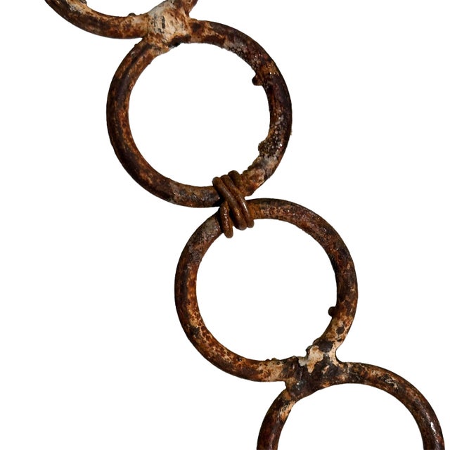 Antique White Antique Round Chippy Shabby Chic Hanging Planter Baskets - A Pair (2) For Sale - Image 8 of 9