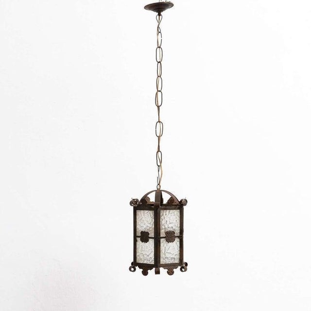 Vintage Metal Pendant Lamp, 1950 For Sale - Image 4 of 15