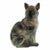A charming antique Staffordshire pottery cat, modeled at life size and seated in a classic, alert pose. It features a...