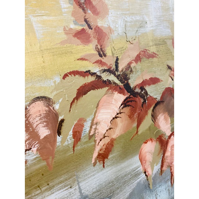 1970s Vintage Lee Reynolds for Vanguard Studios "Asian Sunrise" Pagoda Painting For Sale - Image 5 of 12
