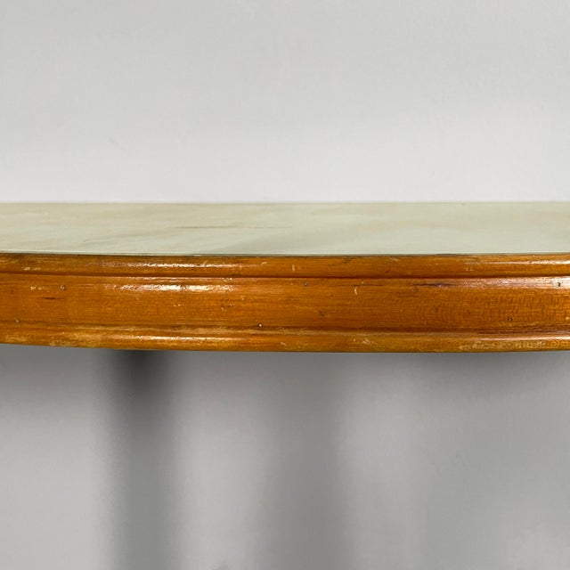 Mid-Century Modern Italian Console Table in Wood and Green Back-Painted Glass, 1950s For Sale - Image 4 of 18