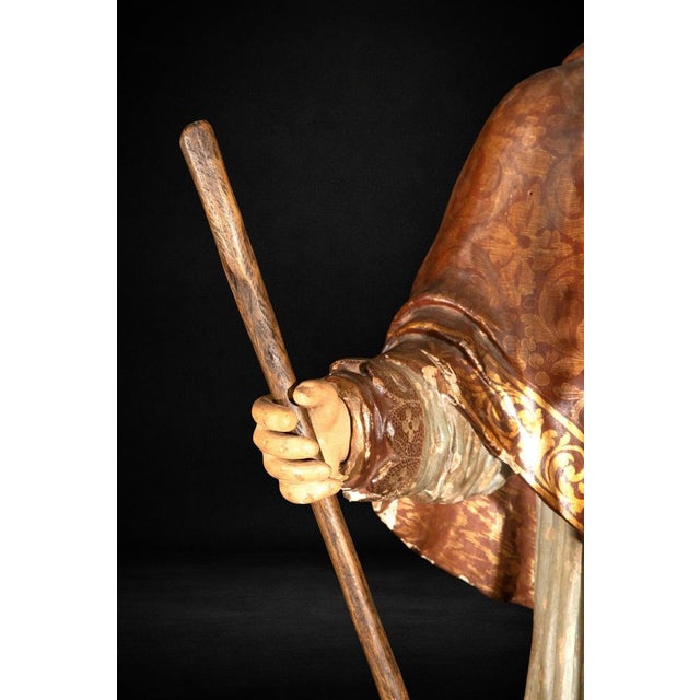 Mexican Artist, Colonial Figure of Saint Francis Xavier, 18th Century, Wood For Sale - Image 5 of 10