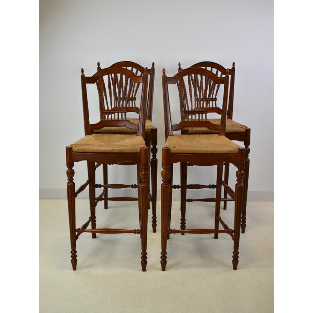 Ethan Allen Country French Collection Wheat Sheaf Back Rush Seat