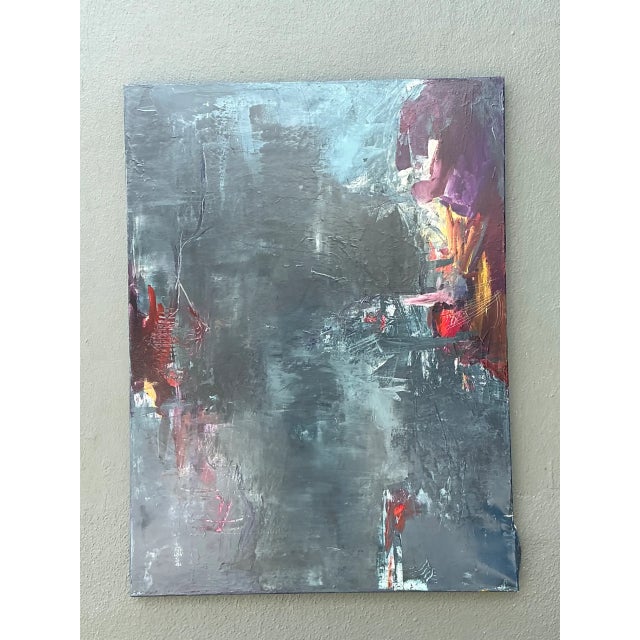 Mid 20th Century Vintage Abstract Expressionist Oil Painting For Sale - Image 5 of 12