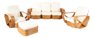 Rattan Living Room by Paul Frankl, 1970s, Set of 4