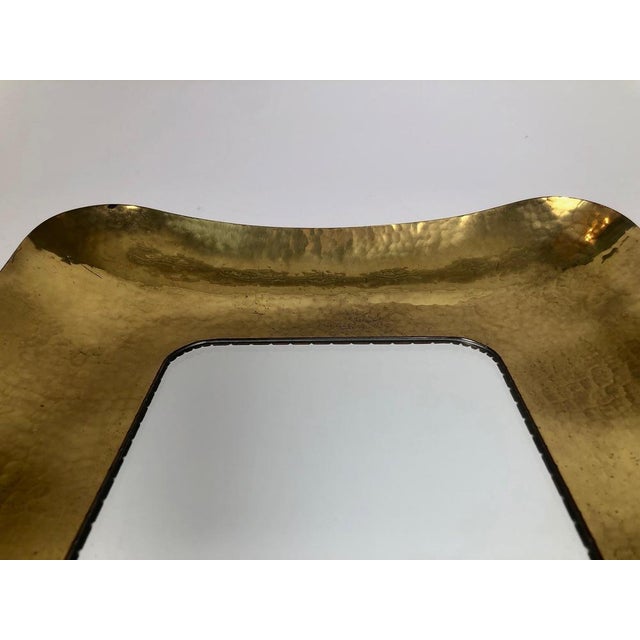 1950s Mid-Century Hand-Hammered Brass Mirror, Austria, 1950s For Sale - Image 5 of 15
