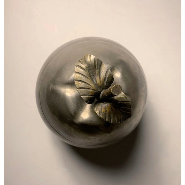 Large Italian Silver Plated Metal Pear Ice Cube Bucket Container For Sale - Image 4 of 6