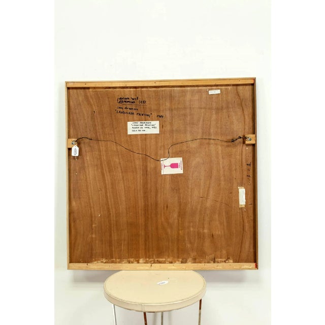 Modern Larry Abramson, Large Israel Modernist Landscape Painting Bezalel Artist, 1983 For Sale - Image 3 of 4