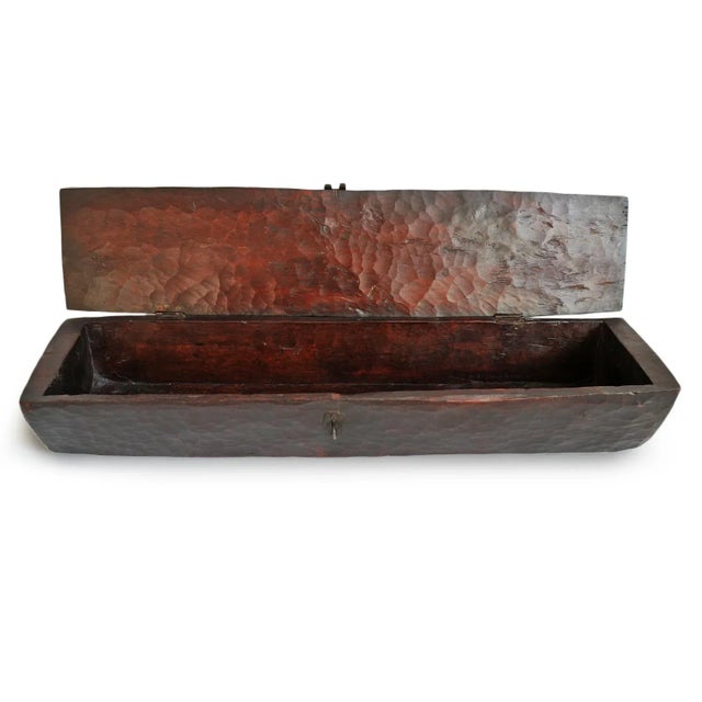 Vintage Ethiopian Rustic Wood Storage Box For Sale - Image 4 of 8