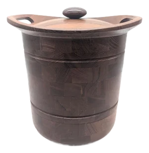 1960s Teak Wood Ice Bucket Designed by Eric S. Angelo