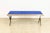 Mid Century Modern Chrome and Blue Strap Bench Milo Baughman Style For Sale - Image 4 of 10