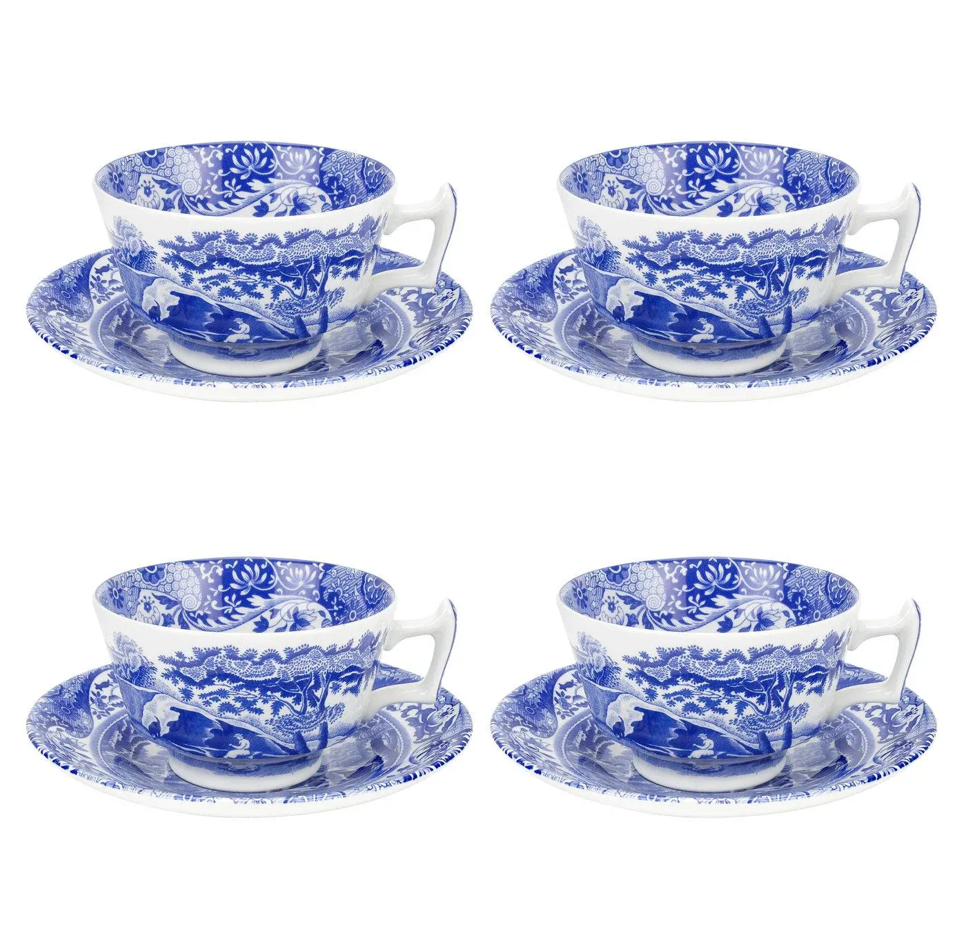Blue Italian Teacup Saucer - Thumbnail 5