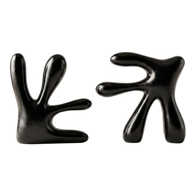 Book End Sculptures in Black For Sale