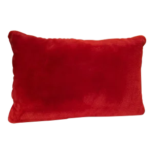 Faux Fur Red Lumbar Cushion/Pillow