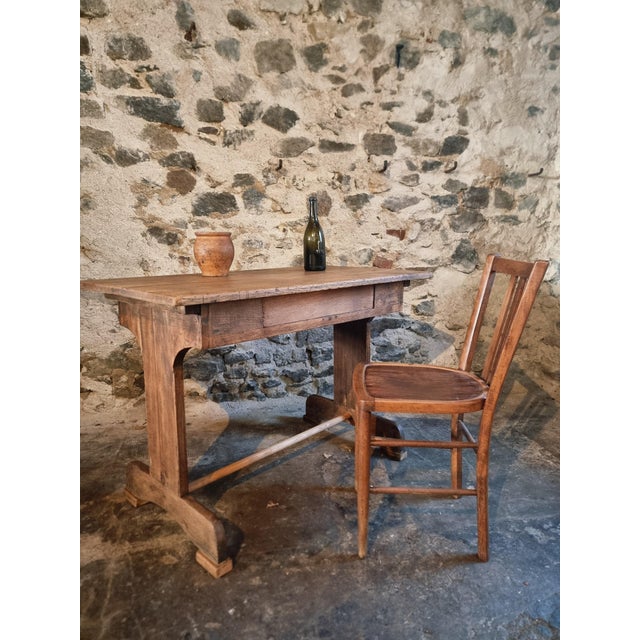 Antique French Oak Farmhouse Trestle Table, Early 1900s For Sale - Image 16 of 17