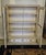 Farmhouse Antique French Hand-Painted Bookcase/Cabinet - Distressed White, Beaded Trim, Double Door For Sale - Image 3 of 8