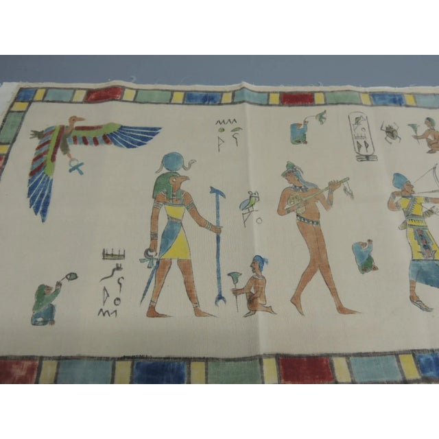 Vintage Green and Red Egyptian Printed Textile Cotton Hand blocked Size: 13”H x 22”W