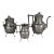 3 Piece Antique Figural Silver Plated Tea Set, Circa 1890 For Sale