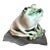 Vintage Ceramic Frog Sculpture on Stone Base For Sale