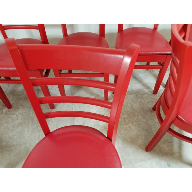 Red Dining Chairs - set of 8 For Sale In Los Angeles - Image 6 of 13