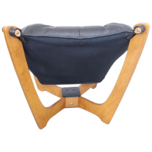 Animal Skin 1970s Experience Timeless Comfort With the Odd Knutsen Luna Genuine Leather Chair & Ottoman Set. For Sale - Image 7 of 8