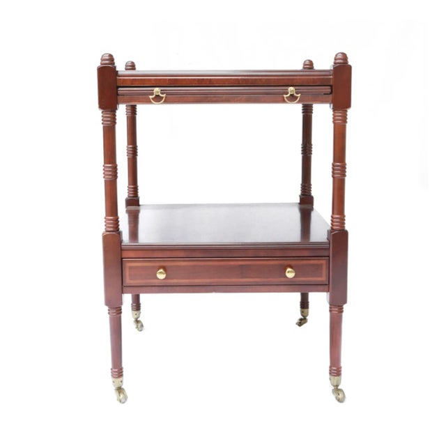 1980s Vintage English Regency Style Two Tiered Side Table For Sale In New York - Image 6 of 6