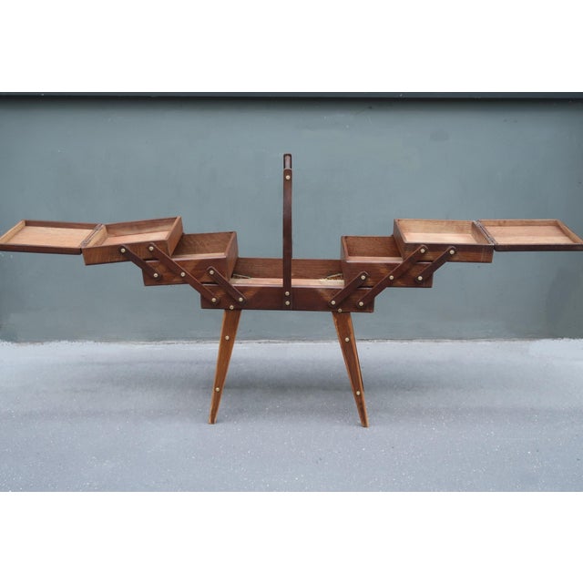 French Mid-Century 1960 Sewing Box For Sale - Image 10 of 11