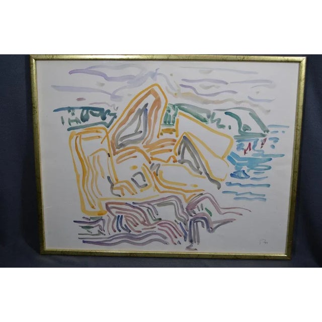 Peter PFOSI (1913-2004) "Paysage" Watercolor monogrammed and dated 1987 lower right. Dimensions 50 x 64.5 cm. Total...