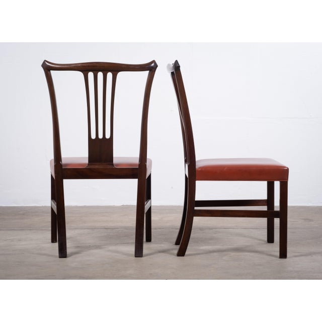 Vintage Mahogany Chairs by Helge Vestergaard Jensen, 1940s, Set of 2 For Sale - Image 6 of 8