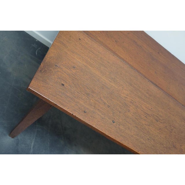 Industrial Large Antique 19th Century Dutch Rustic Farmhouse Teak Dining Table For Sale - Image 3 of 18