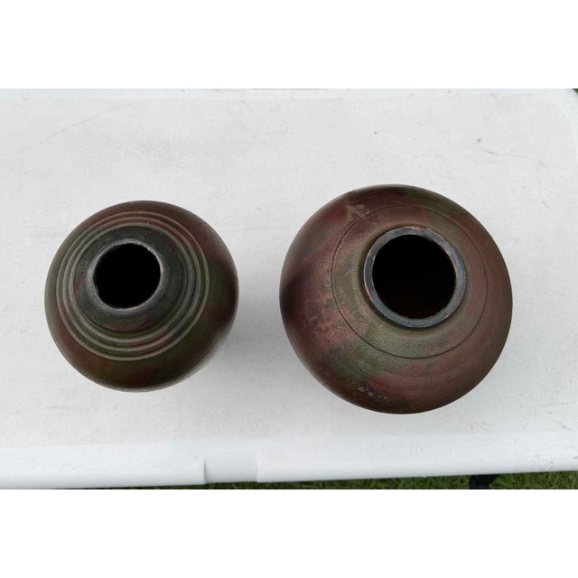 Sienna Vintage Dryden Pottery Raku Vessels, Pair For Sale - Image 8 of 12
