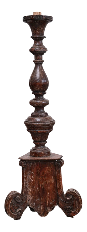 Vintage Wooden Column Candleholder