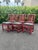 Striking set of six vintage dining chairs by McGuire, designed in the classic Chinese Official’s Hat chair form. Crafted...