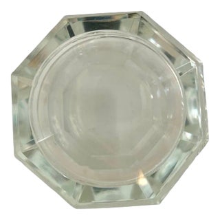Octagonal Crystal Bowl with Lid For Sale