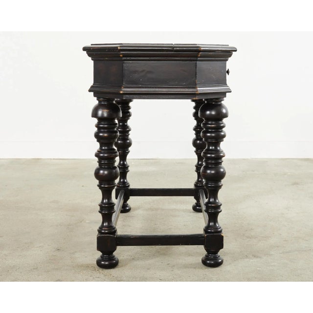 Black Portuguese Style Ebonized Spinet Secretary Desk by Tommy Bahama For Sale - Image 8 of 12