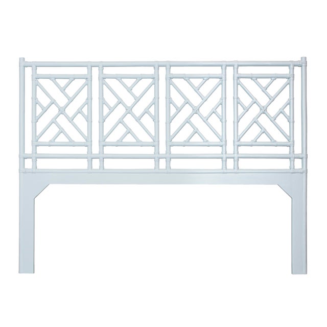 Chippendale Headboard California King - Light Blue For Sale In West Palm - Image 6 of 6