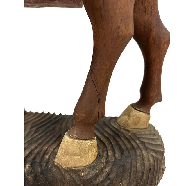 Early 20th-Century Hand-Crafted Chinese Wooden Tang Horse For Sale - Image 10 of 12