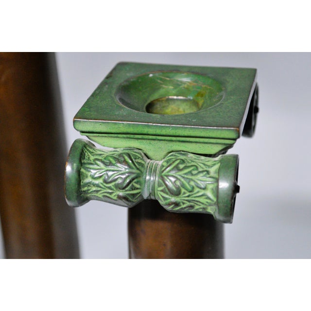 Bronze 1980s Castilian Imports Bronze Iron Ionic Column Corinth Candleholders - Set of 3 For Sale - Image 8 of 8