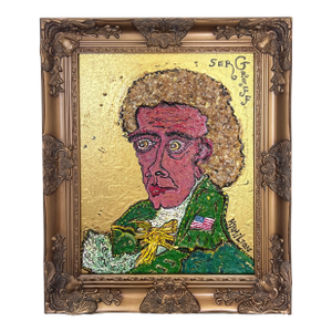 Textured Painting on Canvas by Serg Graff "Portrait of Alexander Hamilton", Coa, Framed