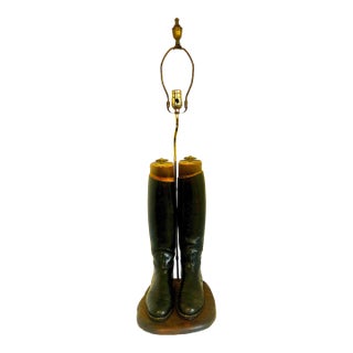 Equestrian Chic in a Lamp With Boots by Henry Maxwell of London For Sale