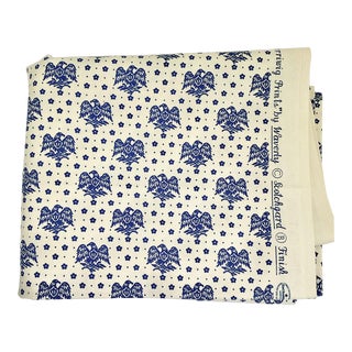 Waverly Scotchgard Fabric - Americana Perriwig Prints Blue & White Eagle- 4 Yards For Sale