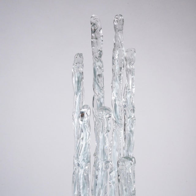 Floor Lamp Model E7T Excalibur in Transparent Glass and Stalactite Bedside Lamp by Ettore Fantasia for Sothis Murano, 1970s For Sale - Image 9 of 17